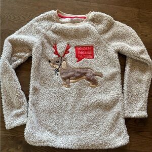 Holiday Time Cream Dachshund Reindeer Sweatshirt